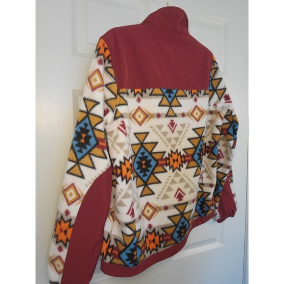Hooey Aztec Full Zip Fleece Jacket Southwestern Rodeo Size M Style HJ081BUCR - Picture 2 of 9